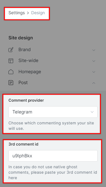 Paste your Site ID in the 3rd comment id